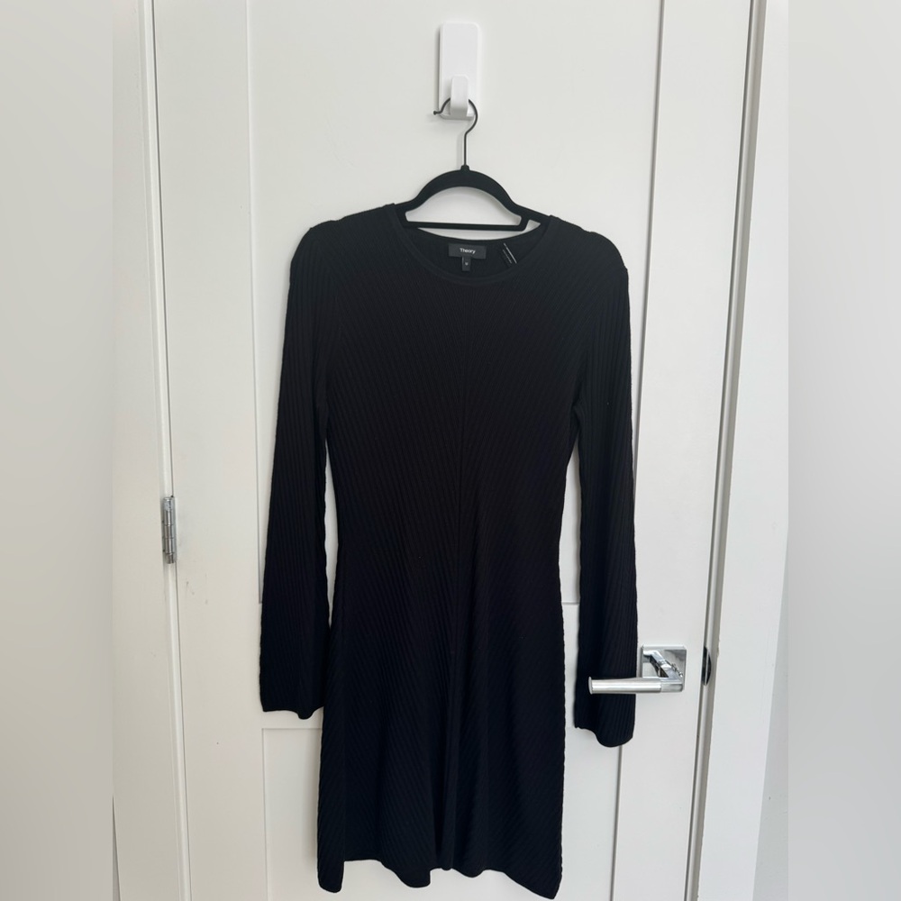 Theory Elegant Black Long Sleeve Dress